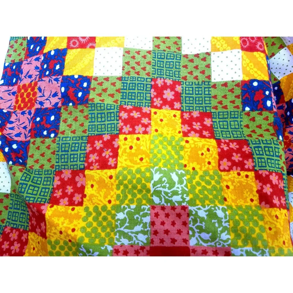 Vintage 1970s Gloria Vanderbilt Bloomcraft Patchwork Cotton Fabric 4 Yards Craft